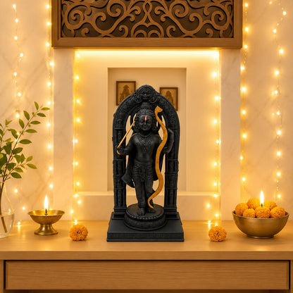 Divine 6-Inch Ram Lalla Idol - Handcrafted Poly Resin Statue for Home Decor and Worship | Ram Lalla 3D dol Statue Showpiece Murti