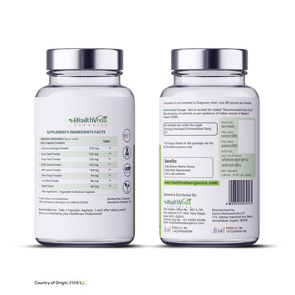 Zephivo Health Veda Organics Plant Based Garcinia Cambogia Supplement 1000 mg | 60 Veg Capsules | Improves Digestion | For Both Men & Women