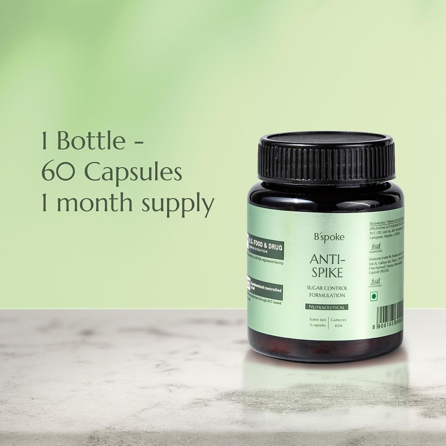 B'spoke Anti-Spike | Advanced Diabetes Support for Blood Sugar Control & Insulin Sensitivity | Enriched with Berberine, Chromium Picolinate, and Korean Red Ginseng