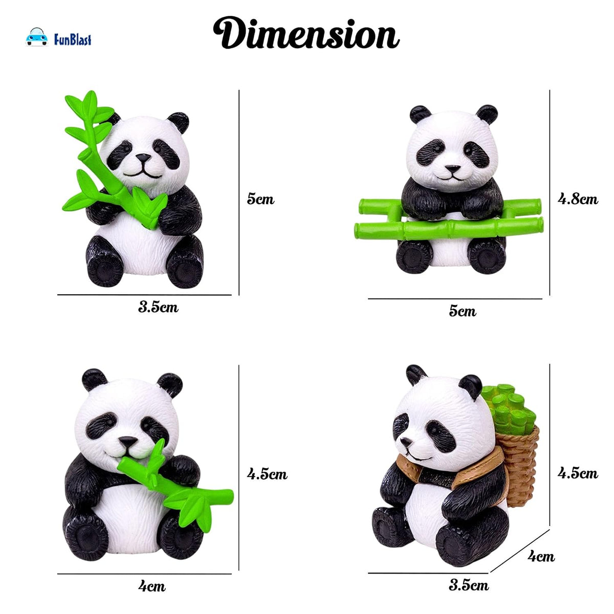 Panda Miniature Figurines - Decorative Showpiece, Gift for Him/Her, Diwali Deepwali New Year Home Decor, Bedroom, Living Room, Office, Table, Car Dashboard (Style-B)