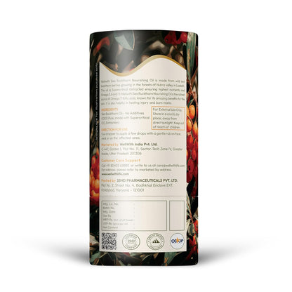Wellwith (Ayuzera) Sea Buckthorn Berry Oil 10ml | Face & Hair Serum | Nourishing Oil | Omega 3,6,7 & 9 | Collagen Boosting | Dull Skin & Fine Lines & Dark Spots | For Smooth, Glowing Skin (Pack of 1)