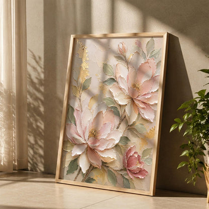 Floral Wall Art Home Decoration | Aesthetic Floral Paintings With Frame For Living Room Bed Room Hotel Wall Decor Digital Reprint Set of 1 (14X20)