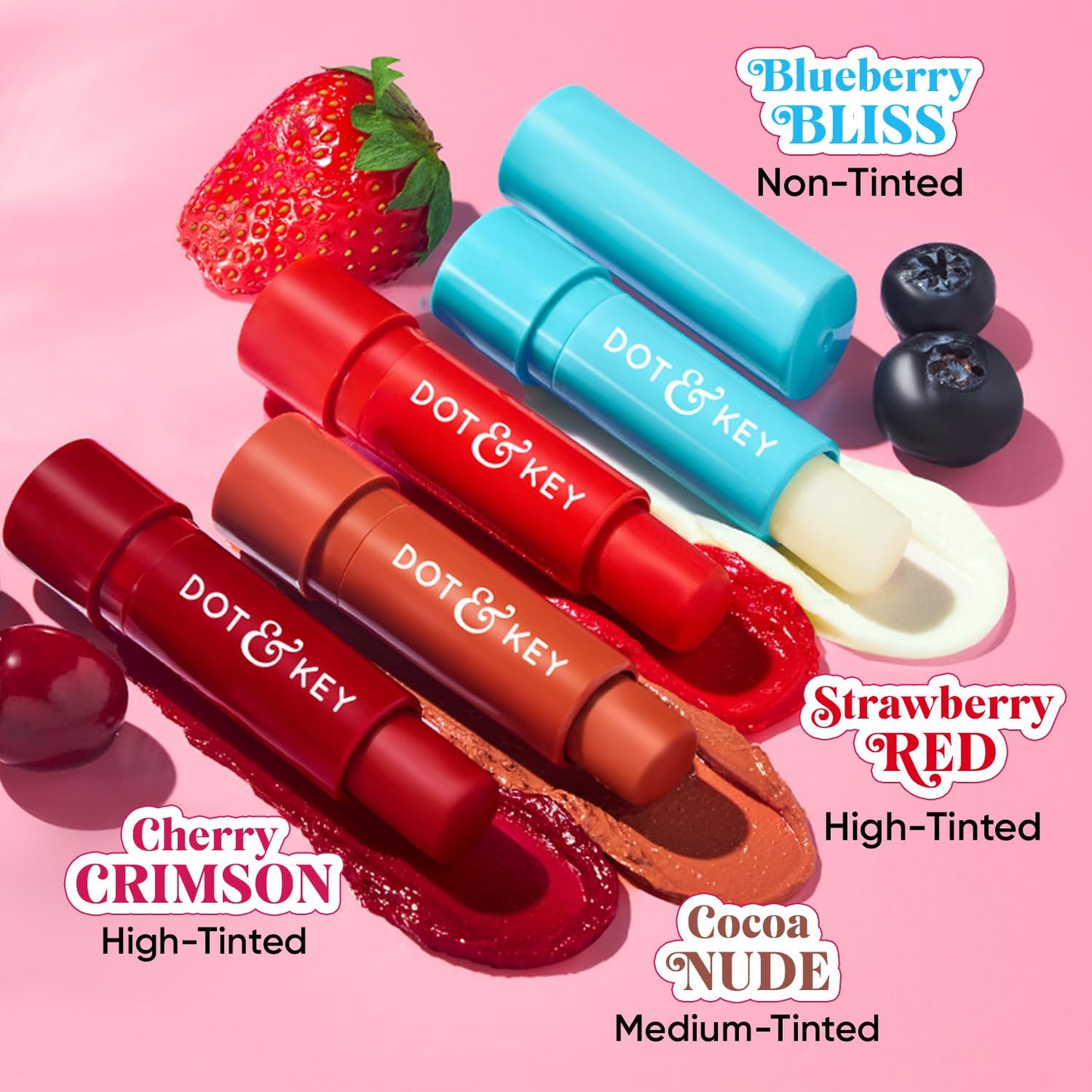 Zephivo Dot & Key Barrier Repair Hydrating Lip Balm SPF 50 | Cherry Crimson | Repairs Damaged Lip Barrier | High Tinted | 4.5 gm
