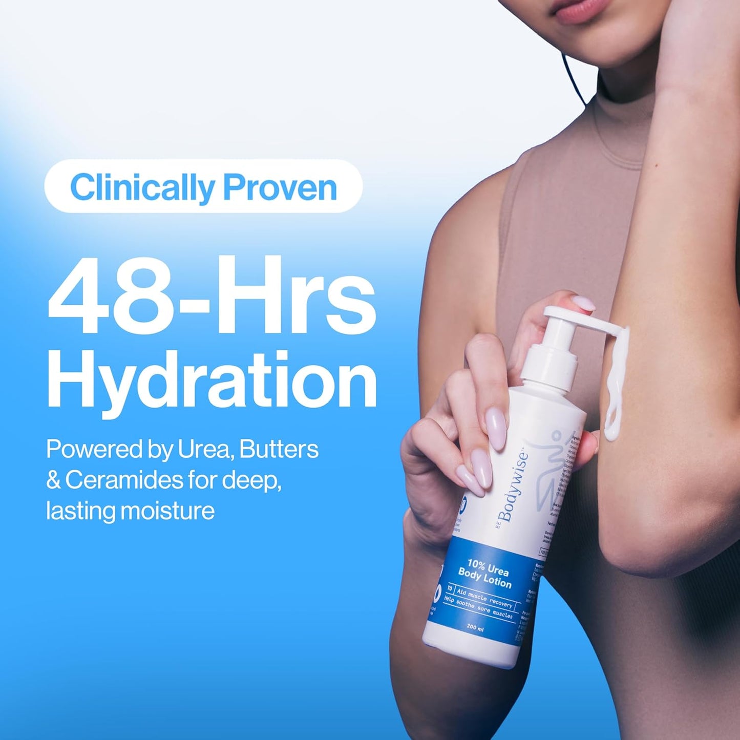 Be Bodywise 10% Urea Body Lotion 300ml | 48 Hour Dry Skin Relief | For Very Dry & Flaky Skin | With Ceramides, Kokum & Mango Seed Butter | Non-Greasy & Lightweight Formula