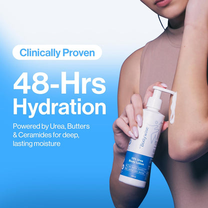 Be Bodywise 10% Urea Body Lotion 300ml | 48 Hour Dry Skin Relief | For Very Dry & Flaky Skin | With Ceramides, Kokum & Mango Seed Butter | Non-Greasy & Lightweight Formula