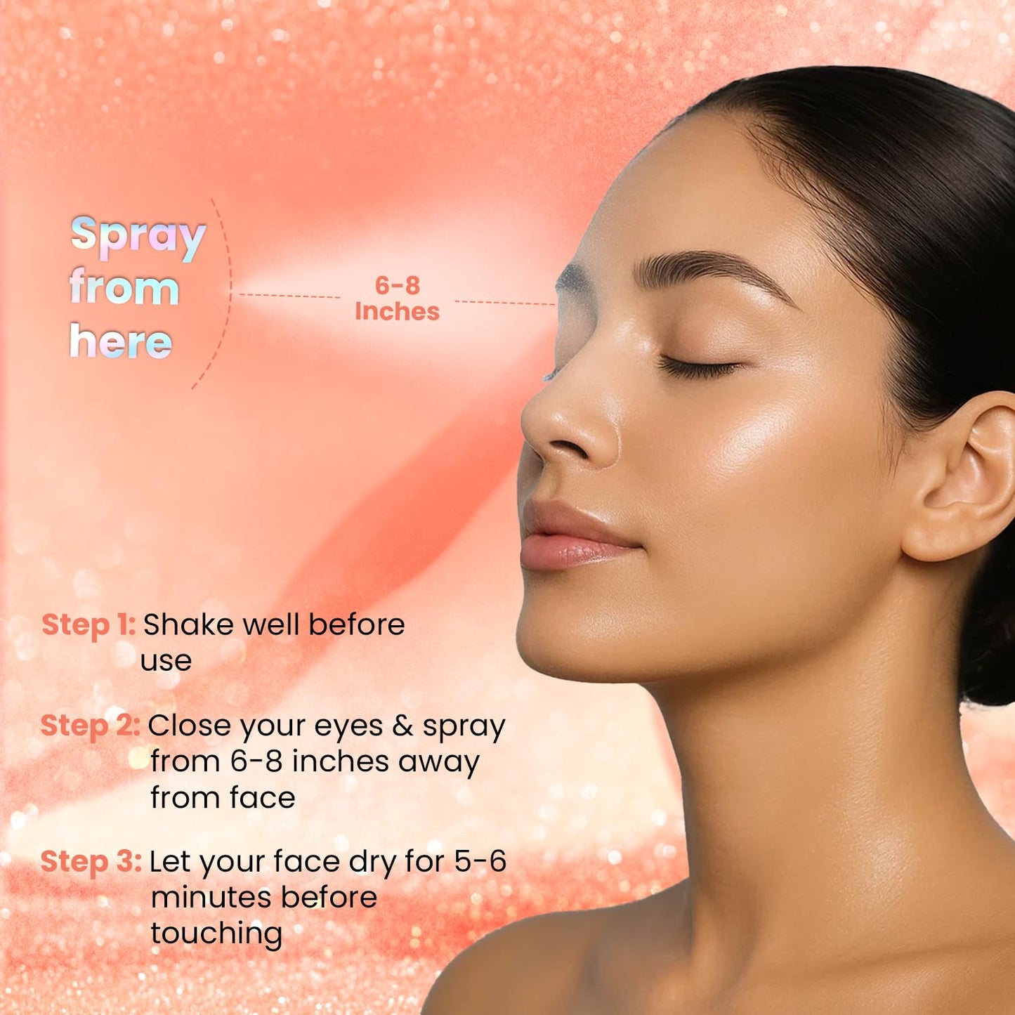 FACES CANADA Ultime Pro Strobe Makeup Fixer Mini - Rose Gold, 50 ml | 12HR Long Lasting Makeup Setting Spray | Dewy Shimmery Glow Finish | Hydrating, Non-Sticky | Waterproof, Transferproof & Alcohol-Free
