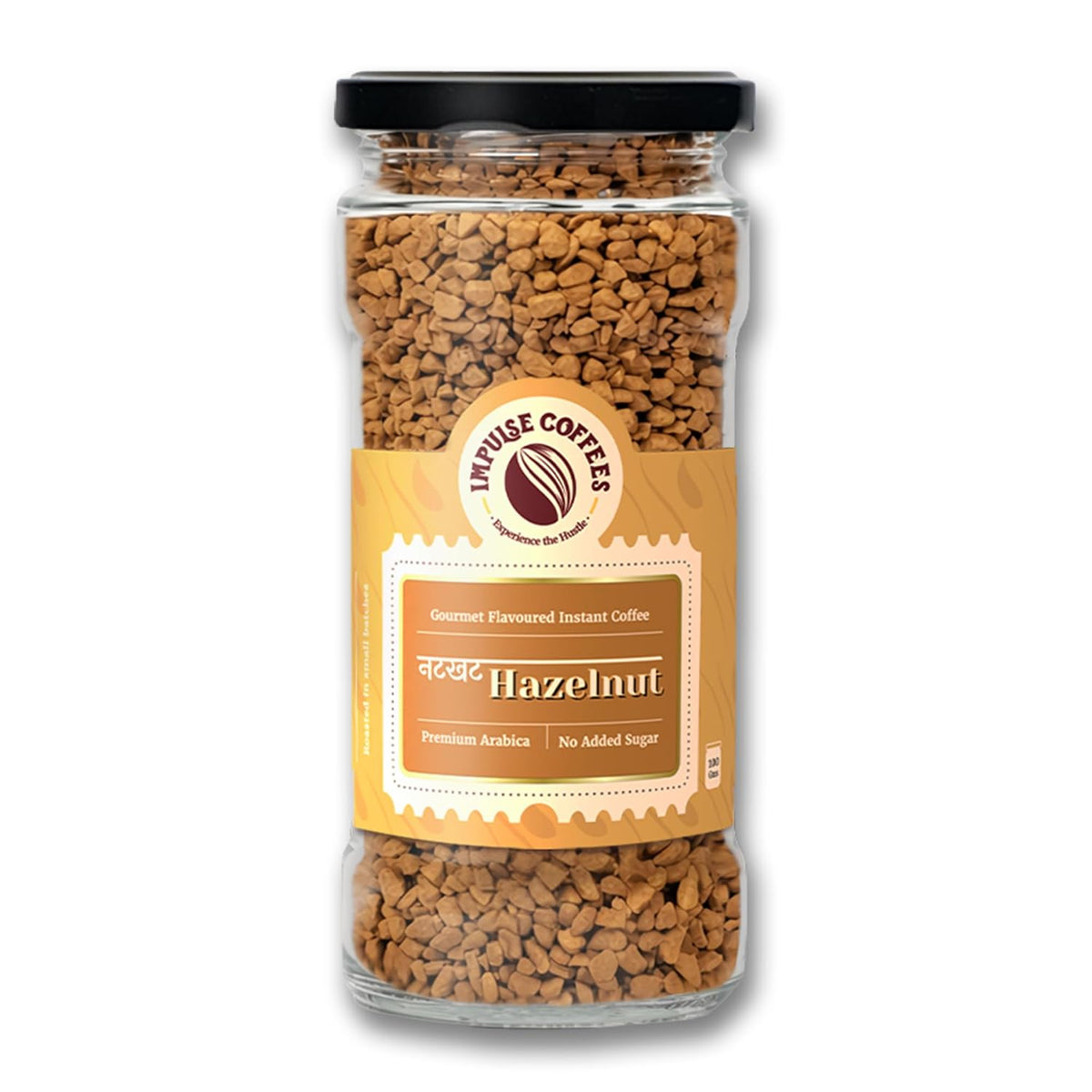 Impulse Coffees - Hazelnut Flavoured Instant Coffee Powder | Premium Freeze Dried Arabica Hazelnut Coffee Powder | Smooth Instant Coffee, Hot & Cold
