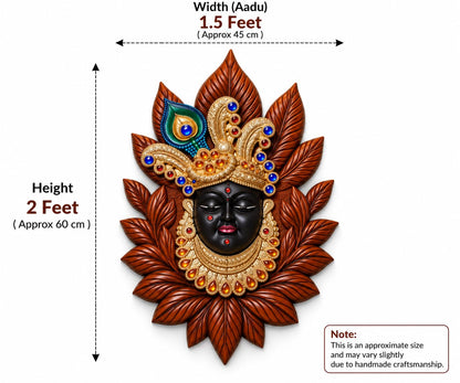 Decorative Goddess Wall Hanging for Home Temple & Pooja Room | Traditional Indian Religious Wall Decor with Leaf Design | 2 Feet Height x 1.5 Feet Width | Spiritual Home Decoration for Living Room, Entrance & Festive Décor-1 Pcs