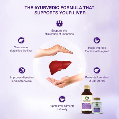 Zephivo Maharishi Ayurveda Liver Care and Liver Support Supplement tonic | Livomap Syrup Protects and Rejuvenates the Liver Function | Clinically Tested | 200mL
