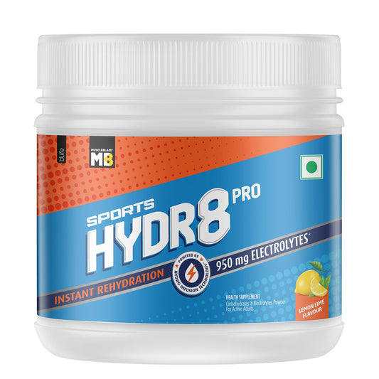 MuscleBlaze Sports Hydr8 PRO (Lemon Lime, 300g, 30 Servings) 950mg Electrolytes | For Instant Rehydration & Energy