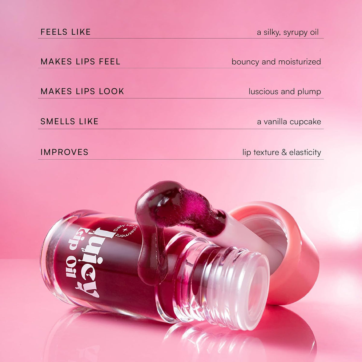 Gush Beauty Tinted Lip Oil Wisp, Vitamin E + Jojoba Hydrating 5ml | Hydrating lip tint with skincare benefits - vitamin E & jojoba oil for glossy, non-sticky, nourished lips all day