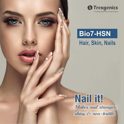 Trexgenics BIO7-HSN HAIR, SKIN & NAILS ONE-A-DAY Advanced Formula, Vegetarian & Gluten Free(60 Veg. Capsules) (Pack of 1)