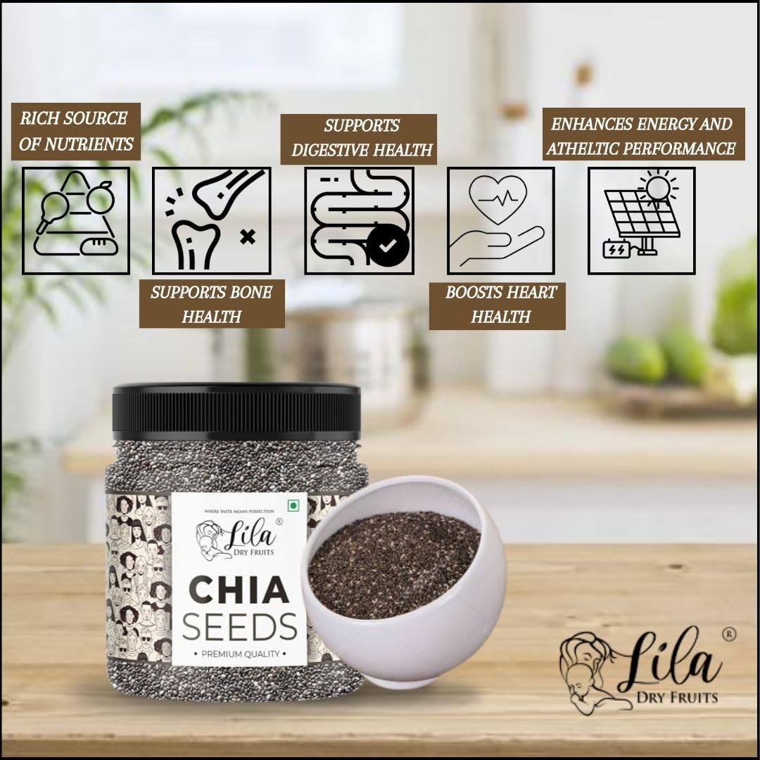 LDF Chia Seeds 100 gm | Chia Seed Ready-to-Eat Sabja Seeds High in Fiber & Omega-3 Chiya Seeds | Tukmaria Seed Ideal for Smoothies, Salads, and Snacks | Perfect for Gifting