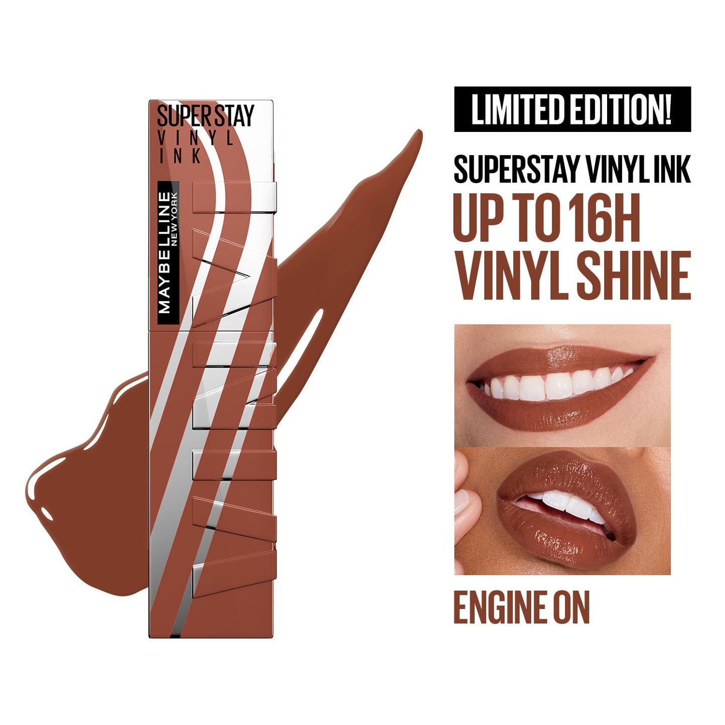 Maybelline Super Stay Vinyl Ink High Shine Racing Liquid Lipstick, Engine | 4.2ml