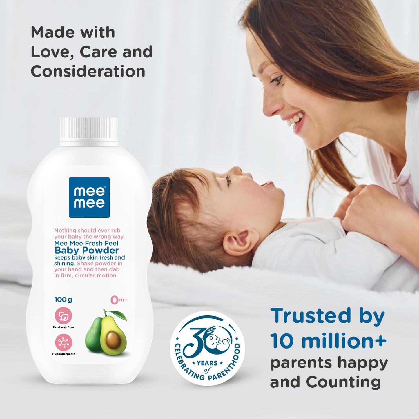 Mee Mee Fresh Feel Baby Powder, 100 G, White (MM-1280 100G)
