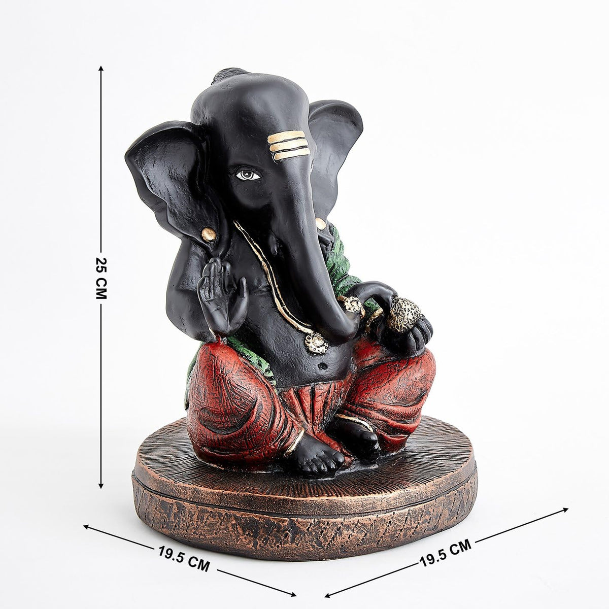 Black Ganesha Idol, Lord Ganesh Statue & Ganpati Murti for Home Decor, Pooja Room, Home Temple, Living Room, Office Desk, Spiritual Showpiece & Festive Decoration