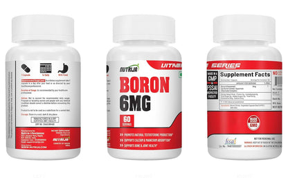 NutriJa Boron 6mg Capsules | Boron Citrate, Aspartate & Glycine Complex | Trace Mineral Supplement for Bone, Joint & Mineral Support | 60 Vegetarian Capsules