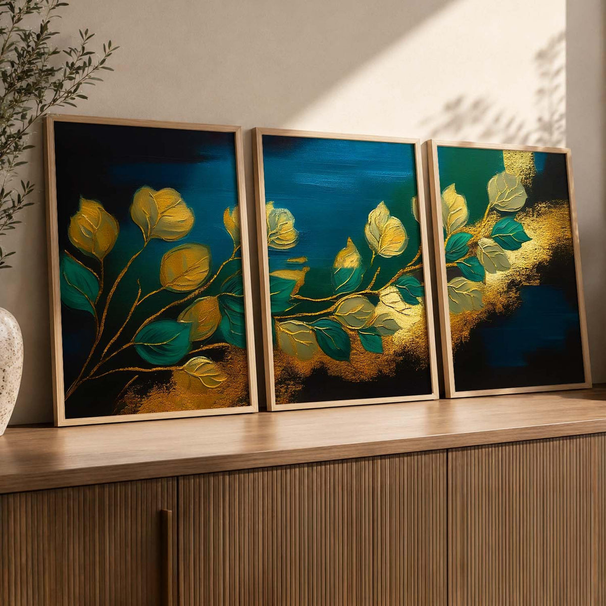 Painting for Wall Decoration - Modern Art Wall Decor Framed Painting for Living Room Bedroom - Framed Wall Posters/Paintings with Frame Set of 3 (Art 11, 10x13 inch)