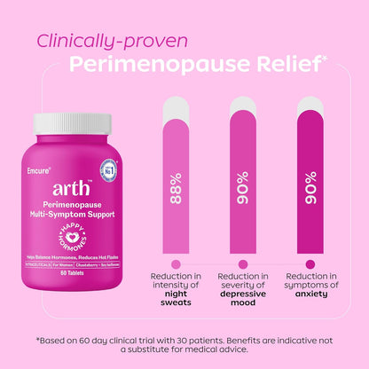 Arth Hormone Balance & Brain Fog Combo for Women | Perimenopause Support Tablets for hot flashes & night sweats + Enhanced absorption Brahmi Capsules for Memory, Focus & Mental Clarity Support