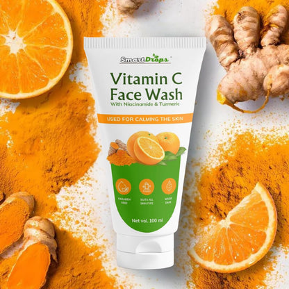 Smartdrops Vitamin C Face Wash For Oil-Free Face Wash and Acne-Prone, Dry & Oily Skin | Deep Clean Gentle Cleanser 100 ML