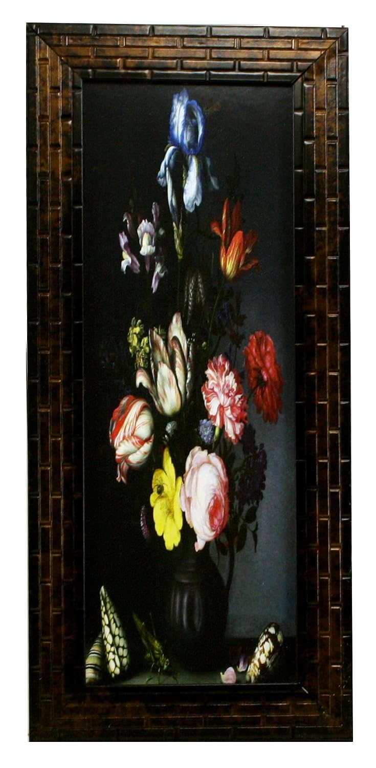 3 PC Set of Floral Paintings (1086) Without Glass 5.2 X 12.5, 9.5 X 12.5, 5.2 X 12.5 INCH-Multicolour