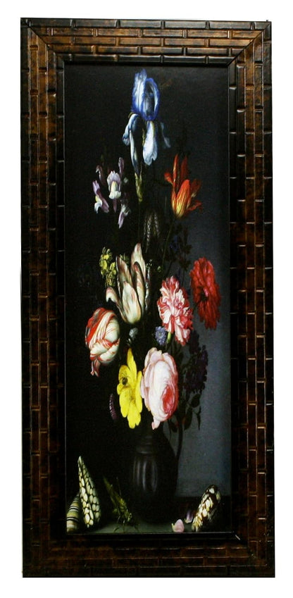 3 PC Set of Floral Paintings (1086) Without Glass 5.2 X 12.5, 9.5 X 12.5, 5.2 X 12.5 INCH-Multicolour