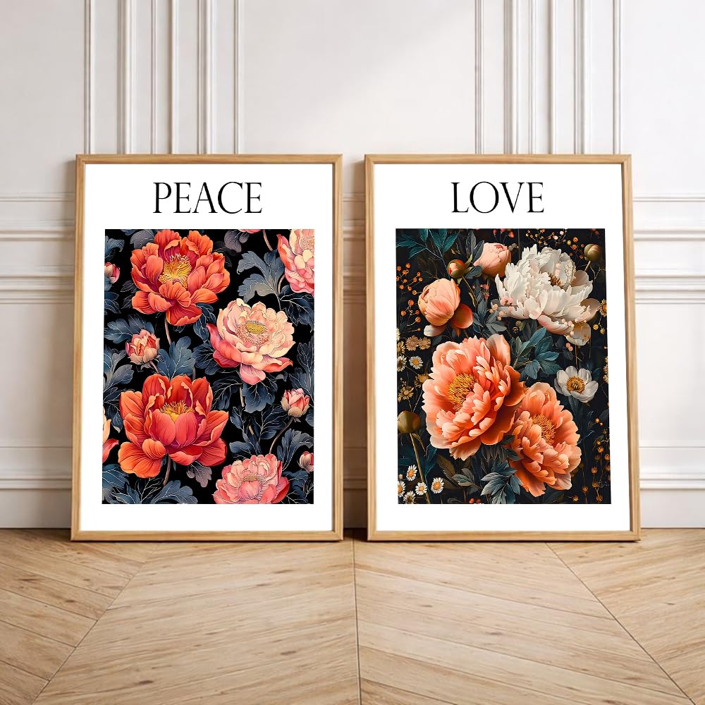 Set of 2 wall art paintings for living room & wall painting for bedroom wall decor - (10x13 Inch framed poster, Paintings for home decor)
