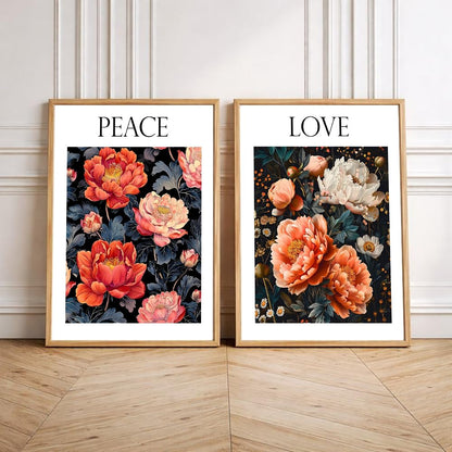 Set of 2 wall art paintings for living room & wall painting for bedroom wall decor - (10x13 Inch framed poster, Paintings for home decor)