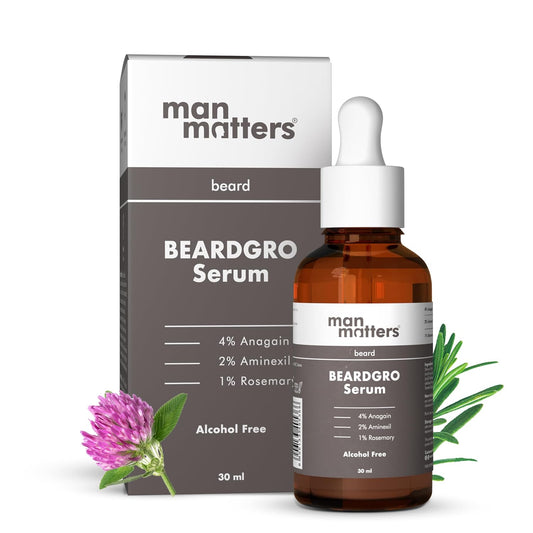 Man Matters Beardgro Oil-In-Serum 30Ml | 4% Anagain, 2% Aminexil & 1% Rosemary | Stronger, Fuller & Thicker Beard Growth | Solves Uneven & Patchy Beard | Lightweight And Fast Absorption