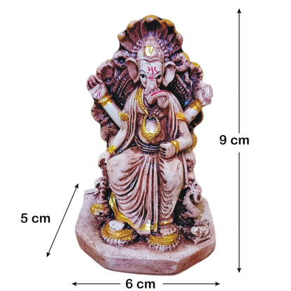 Ganesha Ganesh Ganpati Gajanan Statue Idol Murti Gift Item Decorative Showpiece Multicolor Polyresin Pack of 1 (V230)