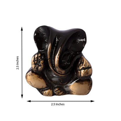Brass Antique Finish Lord Ganesha Idol for Home Decor Car Dashboard | Ganesha Statue | Ganesh Ganpati Murti Gift for Diwali Housewarming Birthday
