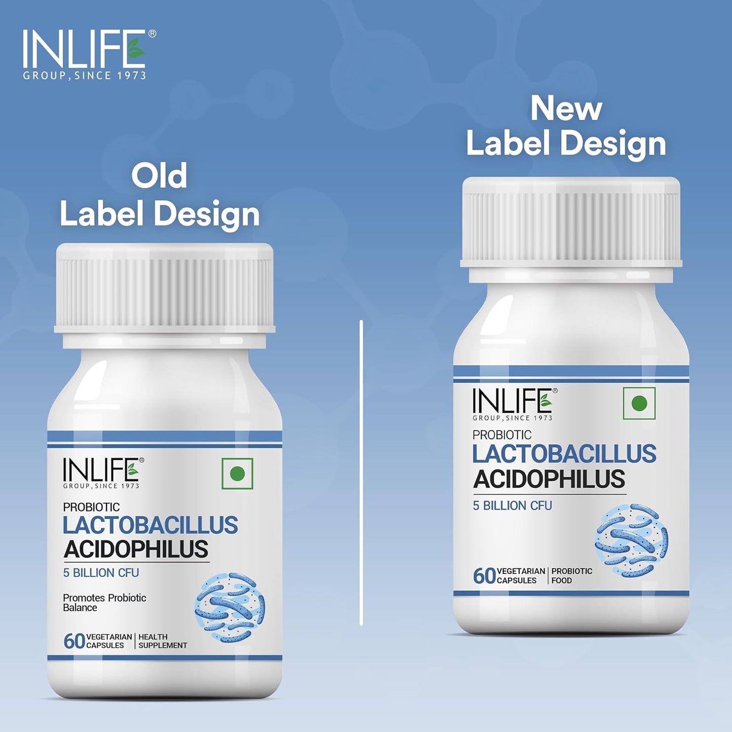 INLIFE Probiotic Lactobacillus Acidophilus 5 billion CFU | Gut Health Supplement for Men Women | Digestive Health, Supports Immunity |With Probiotic Balance – 60 Veg Capsules (Pack of 1, 60)
