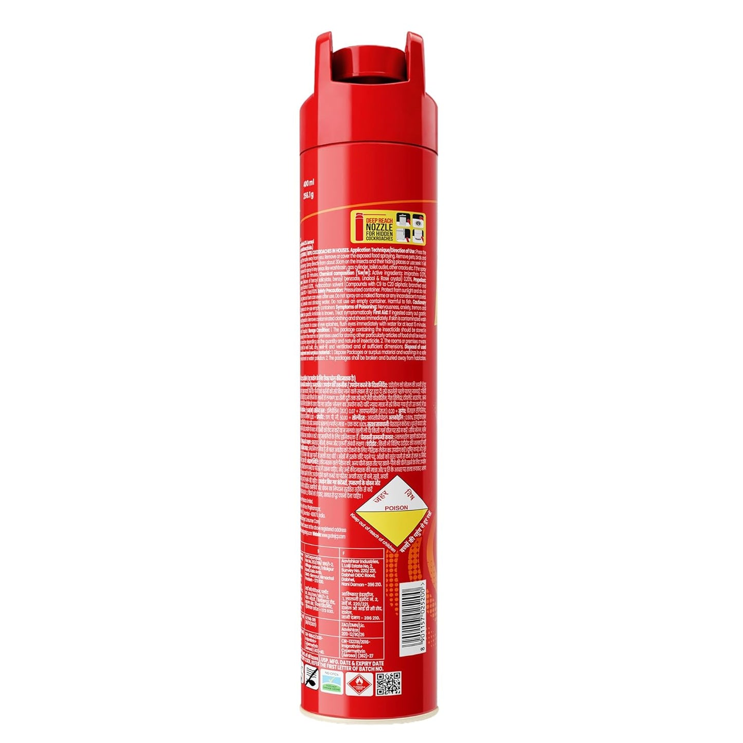 HIT Crawling Insect Killer – Cockroach Killer Spray | Instant Kill | Deep-Reach Nozzle | Fresh Fragrance, 400ml