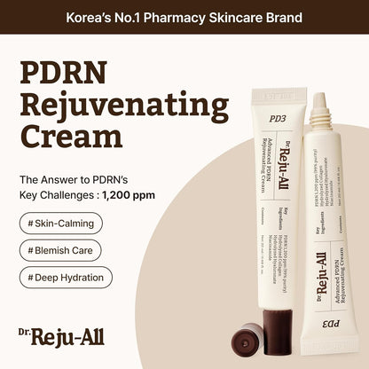 Dr.Reju-All Advanced PDRN Rejuvenating Cream | Korean PDRN Face Cream with 99% Pure Salmon DNA, Niacinamide & Collagen | Deep Hydration, Anti-Aging, Skin Repair, Elasticity Boost, Barrier Repair & Brightening Moisturizer (20ml)