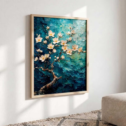 flower Wall Art Home Decoration | Aesthetic Floral Paintings With Frame For Living Room Bed Room Hotel Wall Decor Digital Reprint (13x17 inch)