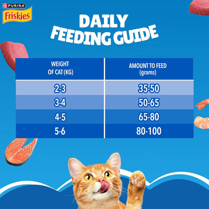 Purina Friskies Seafood Sensations, Dry Food for Adult Cats, 1kg Pack | With Tuna, Salmon, Whitefish, Crab & Shrimp Flavours, 100% Complete & Balanced Nutrition, Omega 3 & 6, Taurine, Calcium