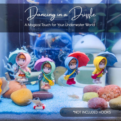 Nostrae Rainy Day Miniature Toys & Cute Miniatures Decorative Items | Small Figurines for Home Decor | Desk Decoration Miniature Things, Gifts & Mini Showpieces Desk Decor (Set of 4)