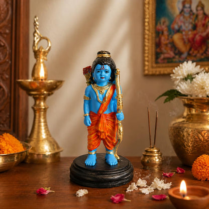 Lord Ram Idol for Car Dashboard Decorative Mini Showpiece for Home Temple Office Desk Spiritual Gift Compact Hindu God Murti for Vastu Dashboard Accessories