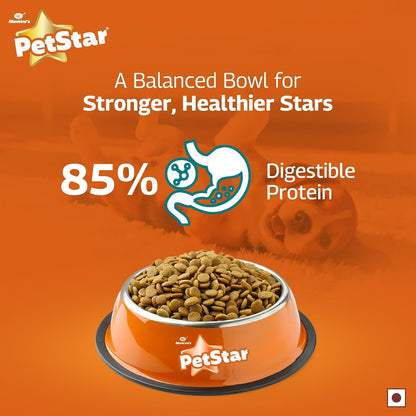 Petstar Puppy Dry Dog Food 1 kg, Tuna & Rice Formula, High Protein, Easy Digestion, Immunity Support, No Artificial Flavours or Added Sugar