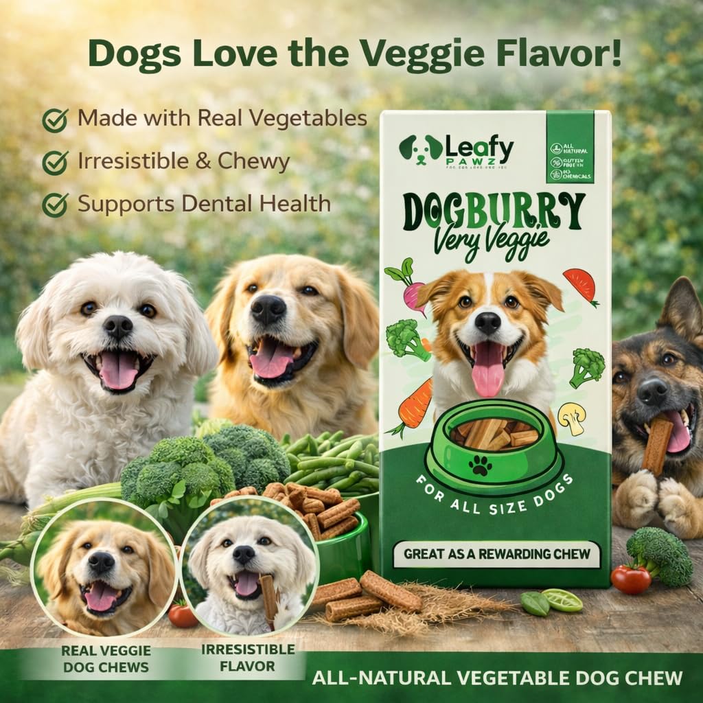 LeafyPaws Dogburry Dog Treats (35g) | Grain Free, Lactose Free, 100% Natural Reward Snack | No Added Preservatives | Healthy Training Treats for All Breeds (Very Veggie)