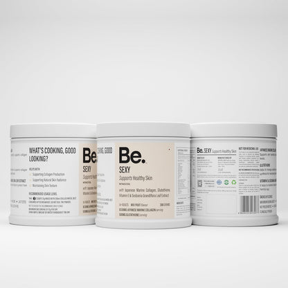 Be. Japanese Marine Collagen Powder for Women & Men | Type I & III Collagen Peptides with Glutathione, Vitamin C, Hyaluronic Acid & Astaxanthin | Mix-Fruit Flavour for Skin, Hair, Nails & Joints | 300 g