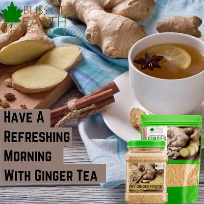 Bliss of Earth Certified Organic Ginger Powder Dry For Tea & Juice, Pure Antioxidant Super food, 250GM