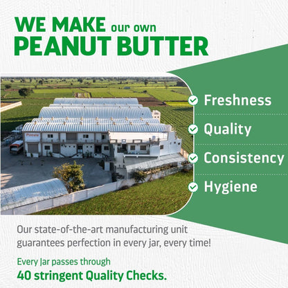 Pintola All Natural Peanut Butter Creamy 350g | Smooth | Unsweetened | 30g Protein | Gluten & Cholesterol Free, Vegan Peanut Butter, Nut Butter, High in Protein Spread, 100% Roasted peanuts butter