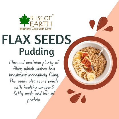 Bliss of Earth Organic Flax Seeds, 600g Pack, Raw Whole Flaxseed for Cooking and Baking, High in Omega-3 Fatty Acids, Gluten-Free, Non-GMO, Rich Source of Fiber and Protein, Superfood for Health