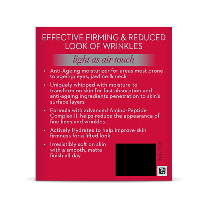 Product packaging with text on a red background