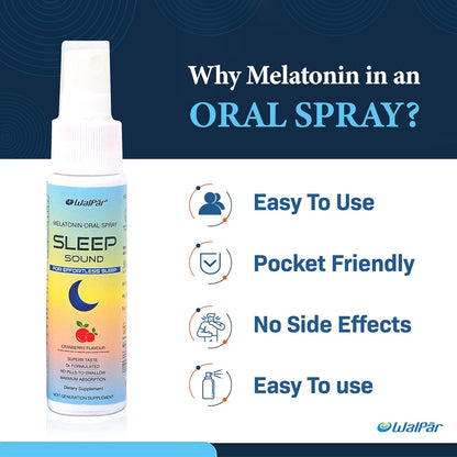 WALPAR Sound Sleep Melatonin Oral Spray for effortless sleep Cranberry Flavour 30 ml, 70 grams