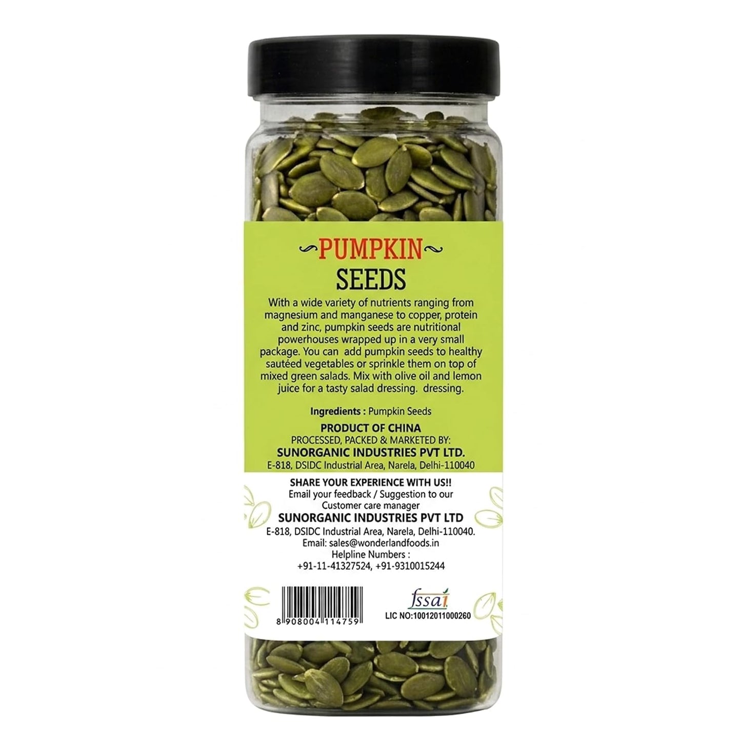 Wonderland Foods 200g Roasted Pumpkin Seeds (Kaddu Seeds) Jar | Premium Nutrient-Rich Snack, Crafted for Wellness & Vitality | Full of Protein, Antioxidants, & Fibre
