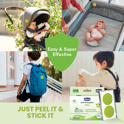 Chicco Anti-Mosquito Baby Patches with the natural protection of 12+ Hours, 1 Pack (24 Patches Inside)