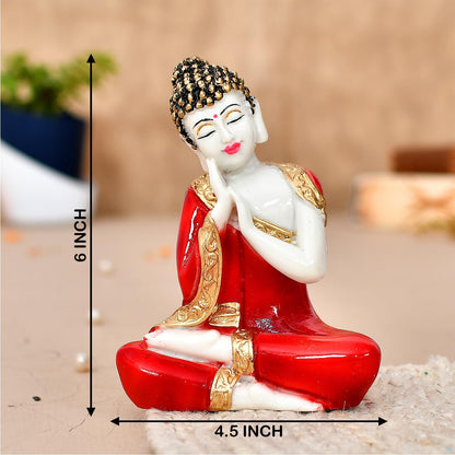 Sitting Buddha Idol Statue Showpiece for Home & Office Decor Car Dashboard Idol Figurine Showpiece Sculpture Hindu Gift Handcrafted Buddha for Home Decoration