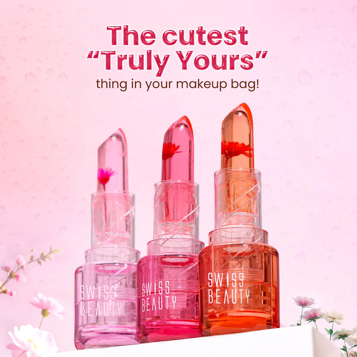 Swiss Beauty Jelly Bloom pH Lip Balm | Colour-Changing Tint | Hydrating | With Vitamin E | Vegan | Paraben-Free | Cruelty-Free | 3.6g, Shade- Pink Petal